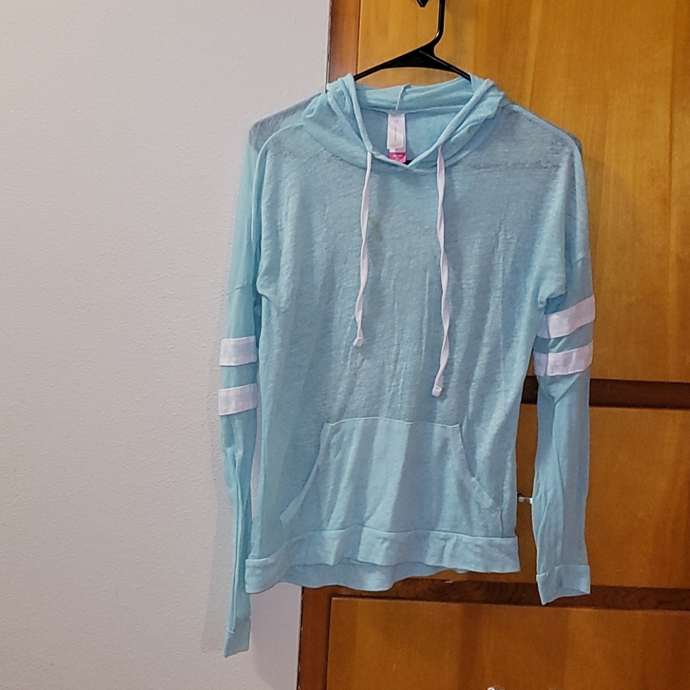 Blue see through shirt